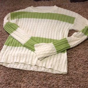 SHIEN Medium white green knit sweater